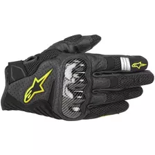 Guantes Cortos Piel Motociclista Alp Verdes Carbono