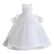 Vestido De Dama De Honor De Encaje Clásico Para Niñas