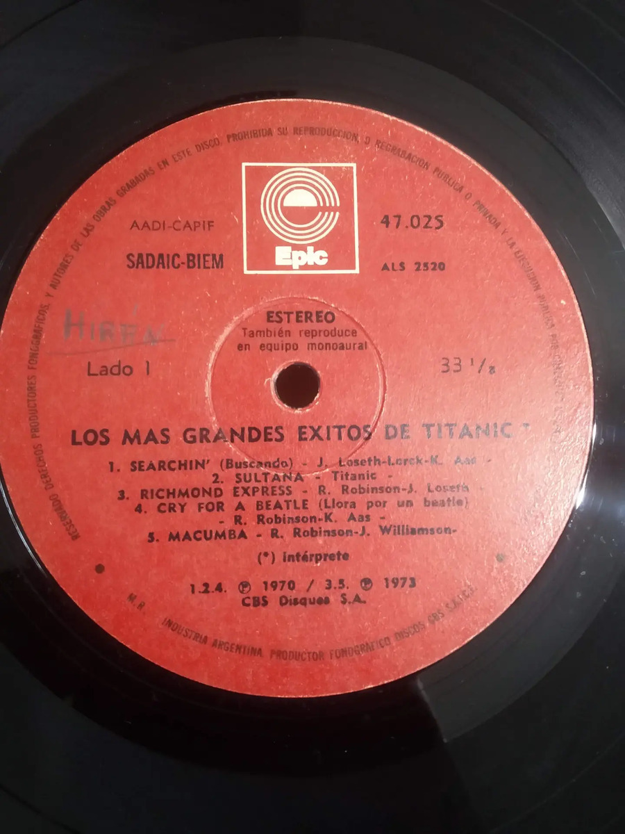 Titanic - Los Mas Grandes Exitos de - vinilo 1981