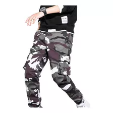 Camuflaje Hombres Skinny Pantalones Militar Algodón Multi