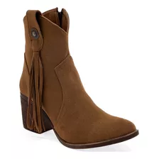 Bota Vaquera Giselle 6723 Color Camel Para Mujer Tx7