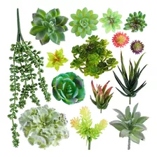 15 Plantas Suculentas Artificiales Surtidas.