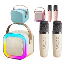 Caixinha De Som Karaokê 2 Microfones Bluetooth Portátil Nf