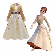 Fantasia Vestido Ana Frozen 2 Luxo Infantil 8 Anos 