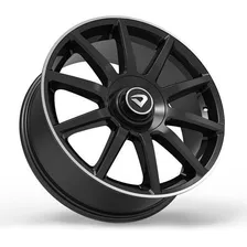 Roda Volcano Daimler Aro 17x6 Furação 4x108mm Cor Preto Diamantado