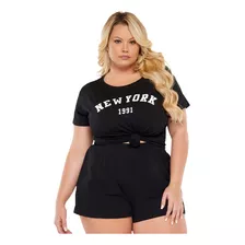 T-shirt Feminina Camiseta Plus Size New York Estampada