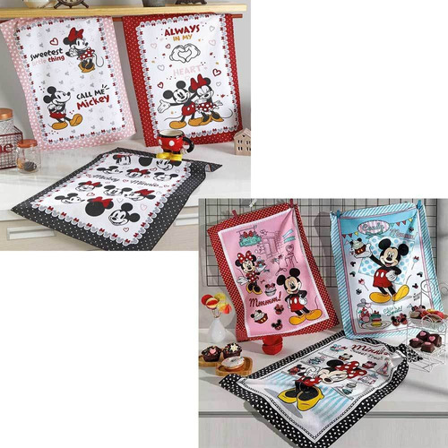 Kit 6 Panos De Pratos Mickey E Minnie - Disney