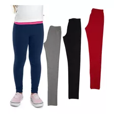 Calça Legging Infantil Juvenil Cotton Brandili Kit 4 Peças