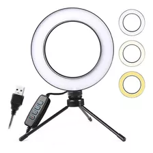 Iluminador Ring Light 16cm Usb Led 3500k 5500k + Tripe