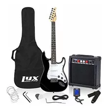 Kit Guitarra Eléctrica Con Amplificador 20w, Con Accesorios Color Black Material Del Diapasón Canadian Maple Orientación De La Mano Diestro