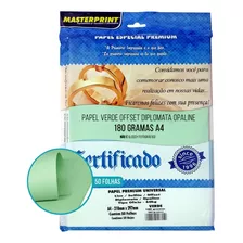 Papel Color 180g A4 Diplomata Opaline 50 Folhas Masterprint