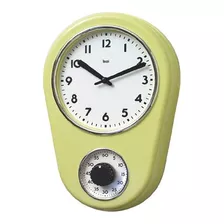 Bai Retro Temporizador De Cocina Reloj De Pared Chartreuse