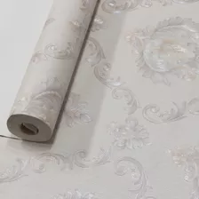 Papel De Parede Texturizado Arabesco Damask Floral +cola