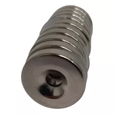 20 Peça Imã De Neodímio Disco 20 X 4 Mm- Com Furo - N35