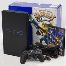 Ps2 Fat Edição Ratchet Clank Na Caixa Ultra Raro Vai Com Hd Interno Lotado De Jogos, C/ Controle Original Sony Playstation 2 Fat Japones Scph-39000rc