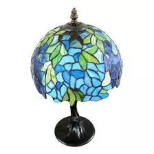 C&h Lámpara De Buro Tiffany, Cascada De Flores Tonos Azules