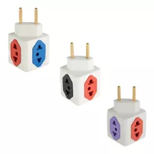 Kit 100 Un Adaptadores De Tomada Cubo 10a/20a 250v Universal