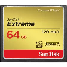 Cartão Compact Flash Sandisk Extreme 64gb - 120mb/s