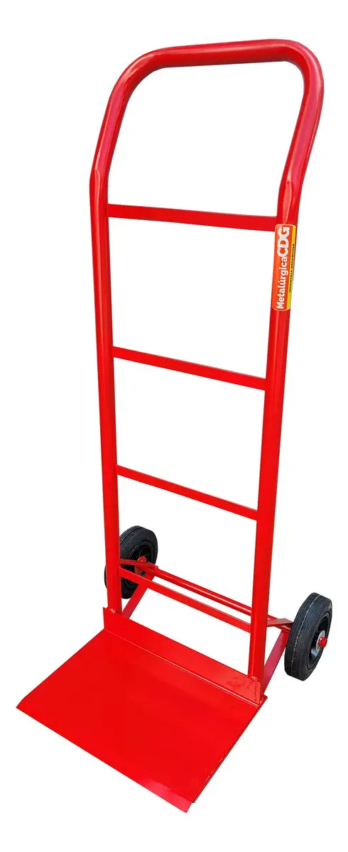 Carro Carga Plataforma Metalurgicacdg 5cc 200kg Ruedas Goma Rojo