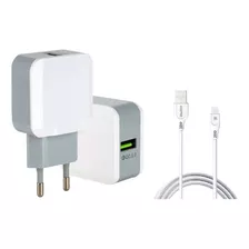 Cargador Clover Usb Qc 3.0 + Cable Tipo C 2m Blanco