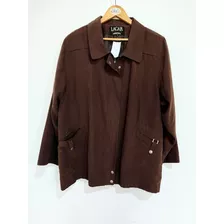 Campera Lacar Mujer Clasica Marron Exelente Estado!! Amplia!