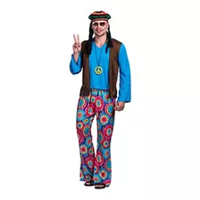 Disfraz De Hippie Love Peace Para Hombre, Talla M