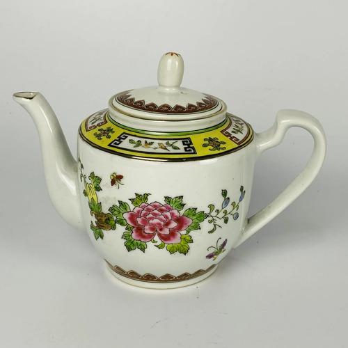 Jogo De Xícaras Oriental Porcelana Decorada 6 Peças Vintage Branco 5
