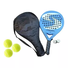 Pala De Padel Con Funda + 3 Pelotas + Grip