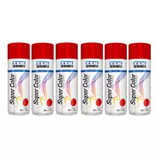 Kit 6 Tintas Spray Supercolor Vermelho 350 Ml Tekbond