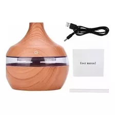 Humidificador Y Difusor Grano De Madera Luz Colores