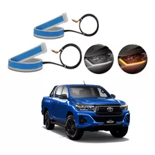 Kit Fitas Led Drl Farol + Seta 12v 60cm Hilux 2019 2020 2021