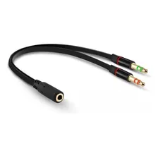Cable Audio Divisor Tri-estéreo 2 Macho A 1 Hembras