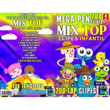 Mega Pen Drive 200 Clipes Mix Top Infantil