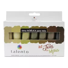 Kit Tinta Acrílica Talento 7 Tons De Sépia 20ml