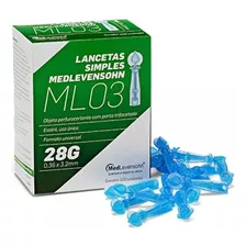 Lancetas Simples Ml03 28g Estéril Medlevenshon C/500