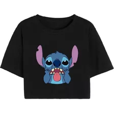 Cropped T Shirt Camiseta Casual Stitch Língua Careta Meigo