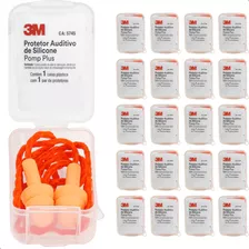 Kit 20 Protetor Auricular Plug Silicone 3m Pomp Plus 19db