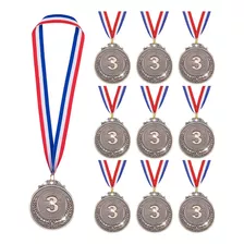  10 Piezas Medallas Metalica De Oro/plata/bronce Con Lanyard