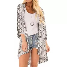 Blusa Abierta Kimono Playa L Snake