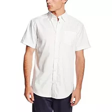 Camisa De Manga Corta Oxford Uniformes Lee Hombres, Blanco, 