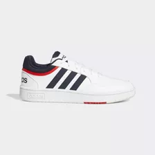 Tenis Para Hombre adidas Hoops 3.0 Low Classic Vintage Color Cloud White/legend Ink/vivid Red - Adulto 6 Mx