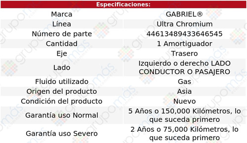 Amortiguador Gas Tras Izq/der Gabriel Tiguan 09 A 16 Foto 2