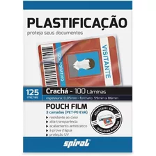 Plástico Para Plastificação 59x86x0,05 Crachá Spiral 100un