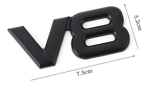 Emblema V8 Negro Ford Chevrolet Nissan Titan Vw Touareg Foto 3