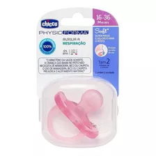 Chupeta Physio Soft Rosa De Silicone Tam 2 Chicco 12+ Meses Período De Idade 12-18 Meses