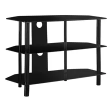 Monarch Specialties Black Metal Tv Stand With Tempered