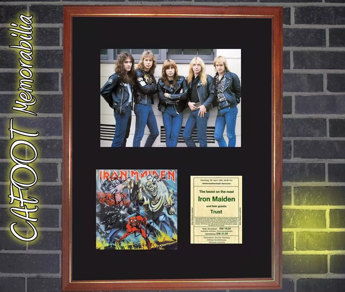 Iron Maiden Foto, Tapa Disco Firmada Y Entrada Recital 1982
