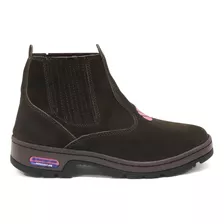 Bota Botina Couro Legitimo Nobuck Agriculture + Palmilha Gel