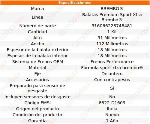 Balatas Sport Xtra Delanteras 420i Gran Coupe 16 Brembo Foto 3