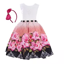 Vestido Infantil Floral Formatura Daminha Várias Cores Luxo